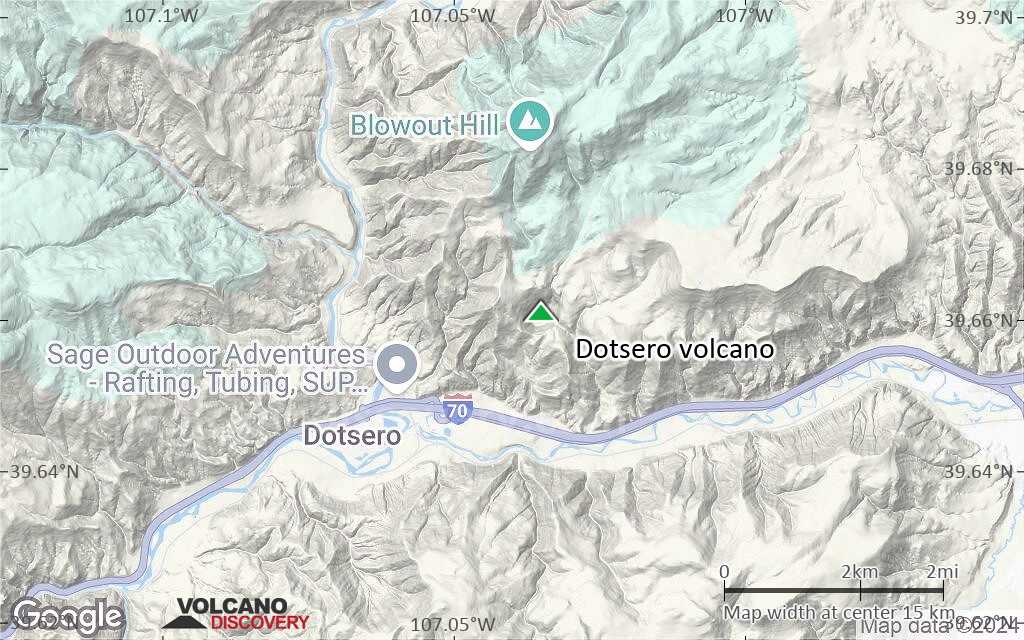 Terrain-type map of Dotsero volcano (scale of approx. 10-20 km)