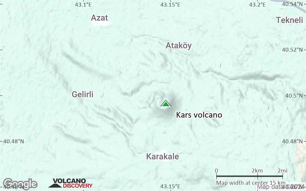 Terrain-type map of Kars volcano (scale of approx. 10-20 km)