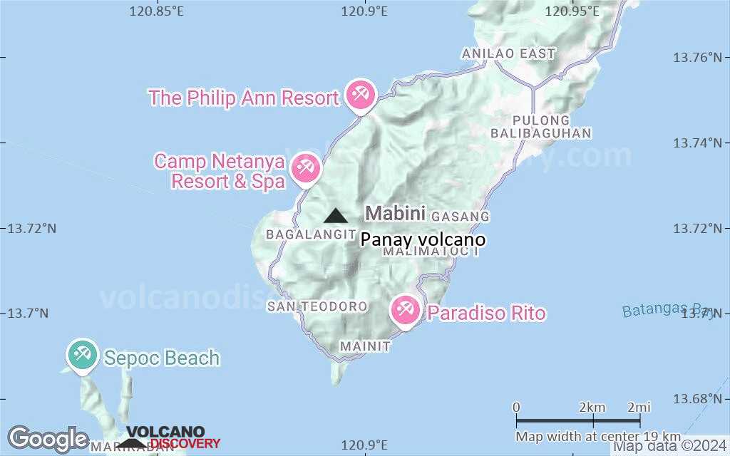 Terrain-type map of Panay volcano (scale of approx. 10-20 km)