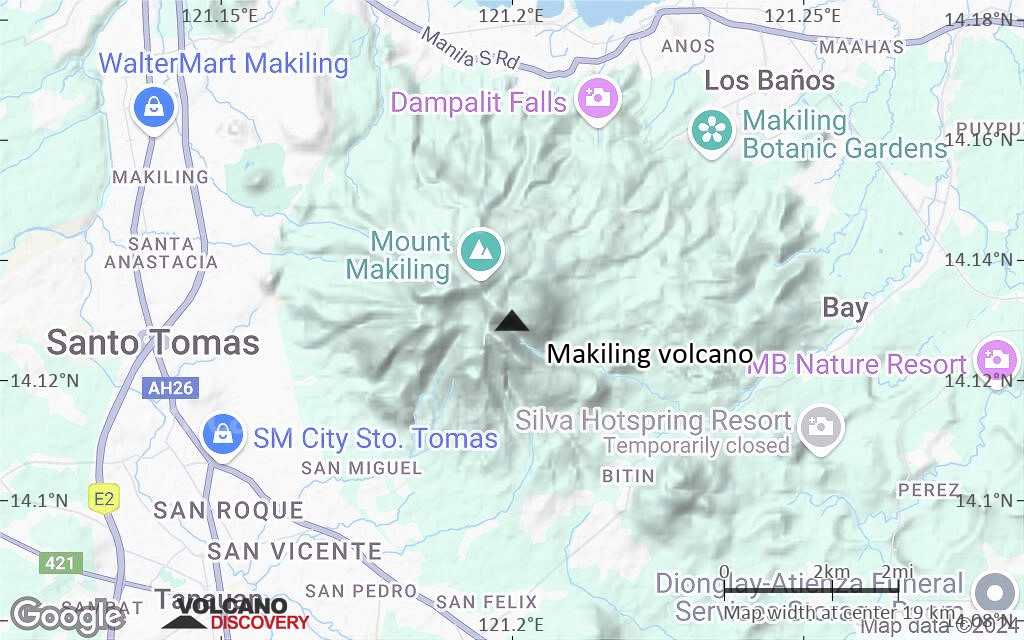 Terrain-type map of Makiling volcano (scale of approx. 10-20 km)