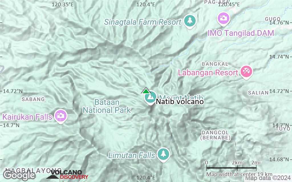 Terrain-type map of Natib volcano (scale of approx. 10-20 km)
