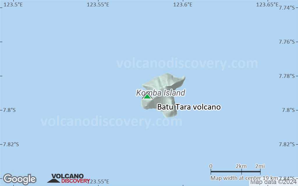 Terrain-type map of Batu Tara volcano (scale of approx. 10-20 km)