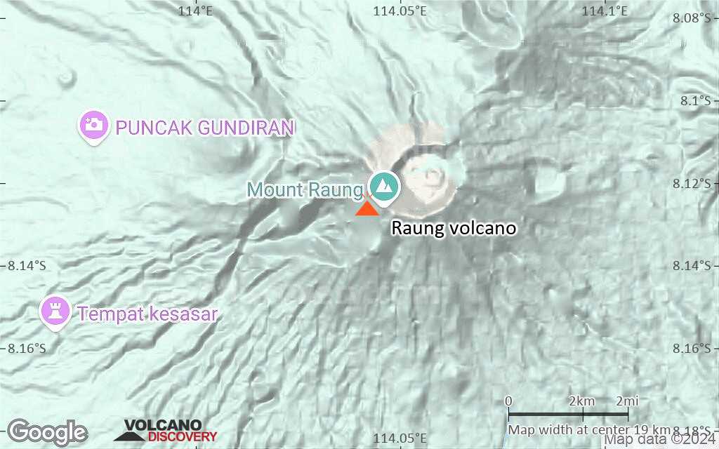 Terrain-type map of Raung volcano (scale of approx. 10-20 km)