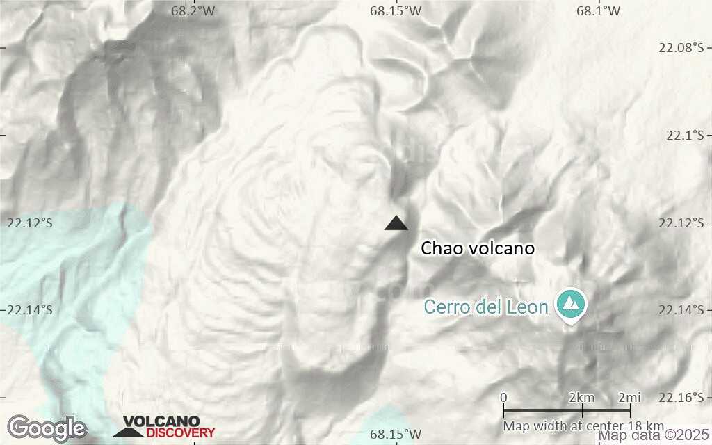 Terrain-type map of Chao volcano (scale of approx. 10-20 km)