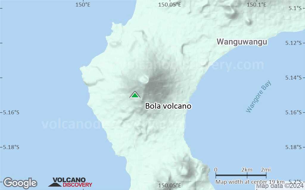 Terrain-type map of Bola volcano (scale of approx. 10-20 km)