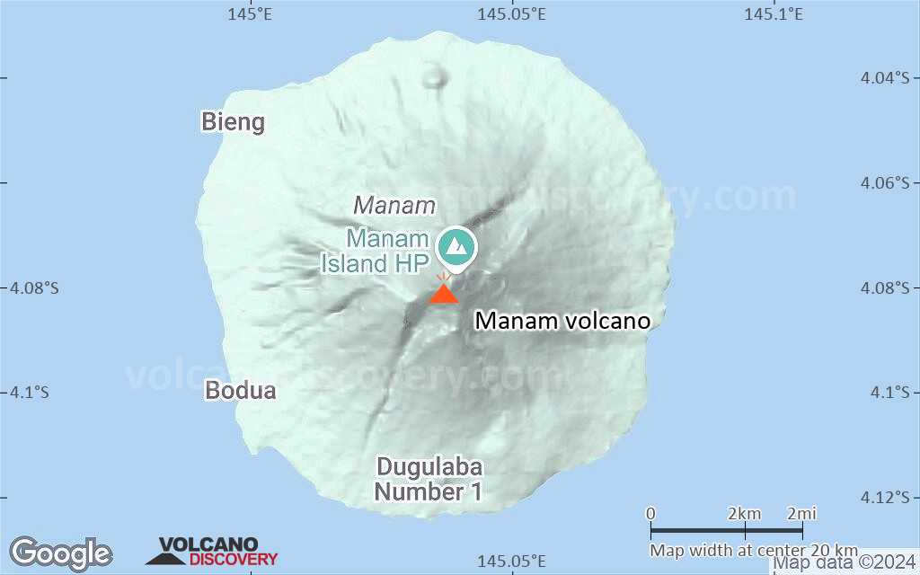 Terrain-type map of Manam volcano (scale of approx. 10-20 km)