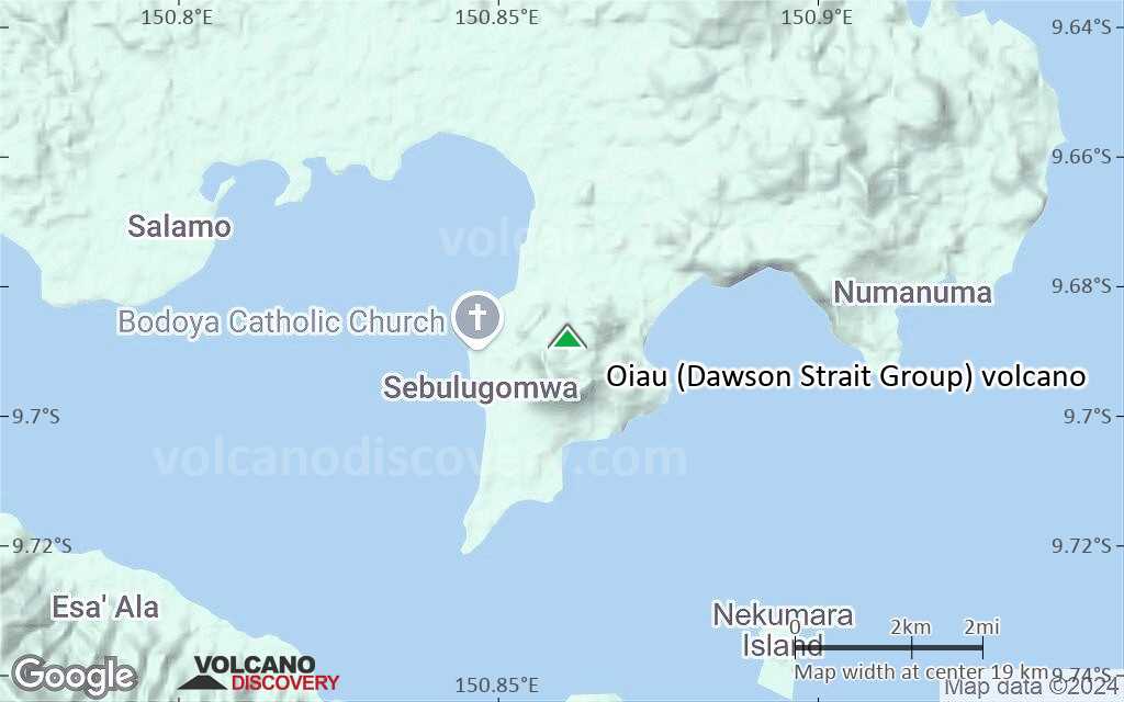 Terrain-type map of Oiau (Dawson Strait Group) volcano (scale of approx. 10-20 km)