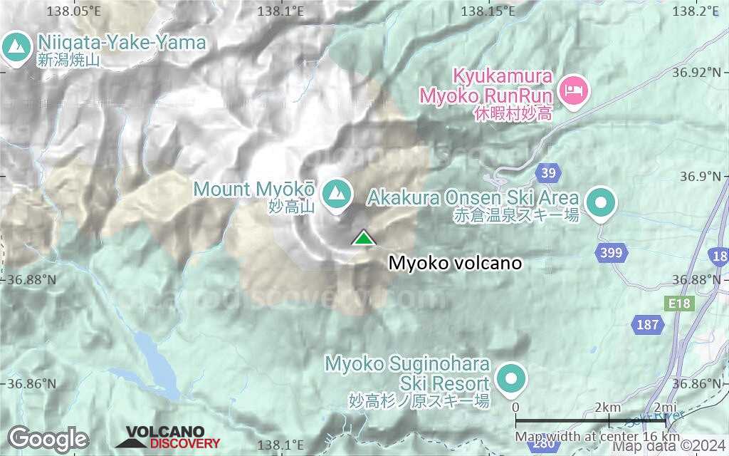 Terrain-type map of Myoko volcano (scale of approx. 10-20 km)