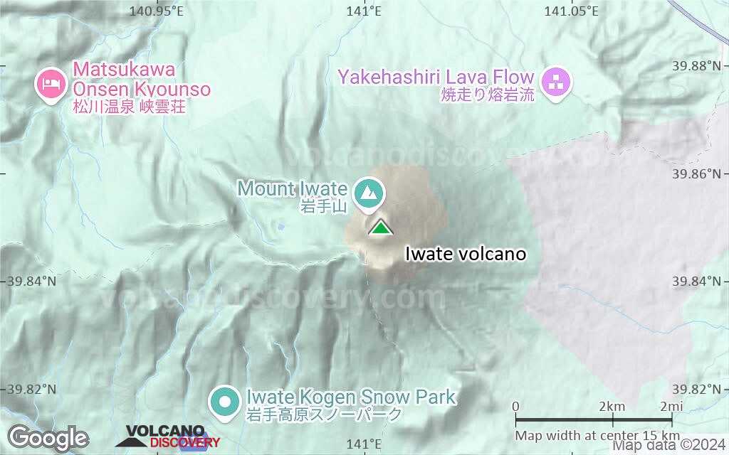 Terrain-type map of Iwate volcano (scale of approx. 10-20 km)