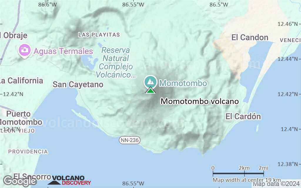 Terrain-type map of Momotombo volcano (scale of approx. 10-20 km)