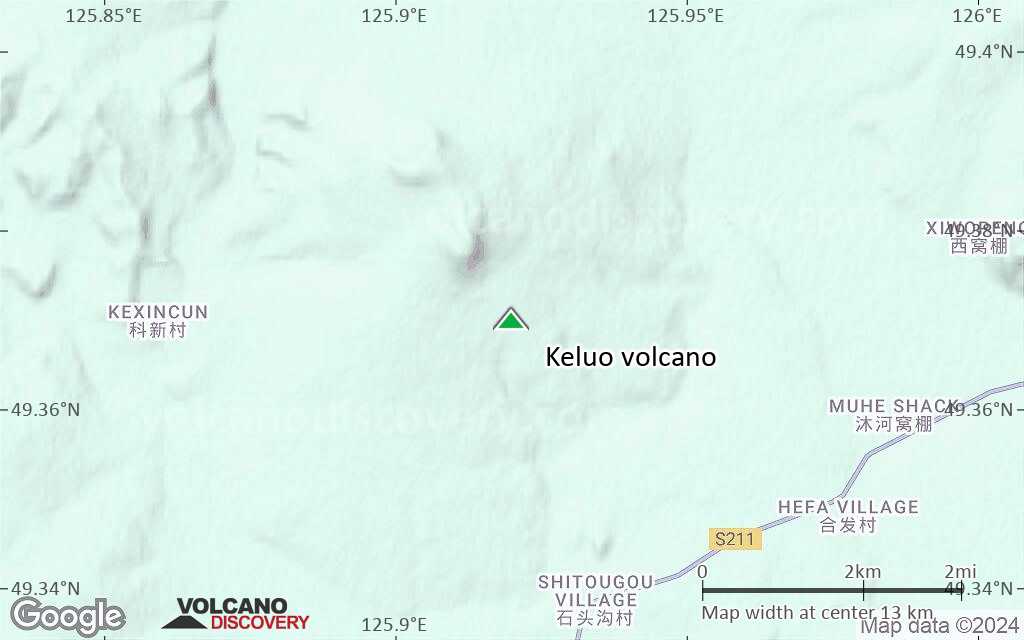 Terrain-type map of Keluo volcano (scale of approx. 10-20 km)