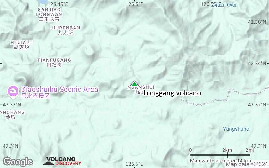 Terrain-type map of Longgang volcano (scale of approx. 10-20 km)
