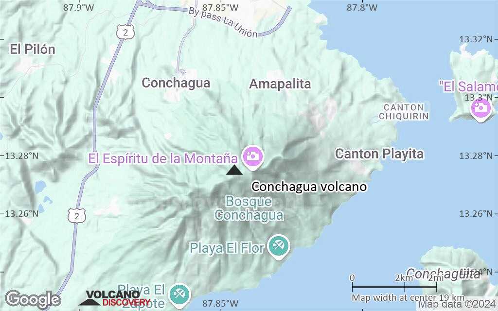 Terrain-type map of Conchagua volcano (scale of approx. 10-20 km)
