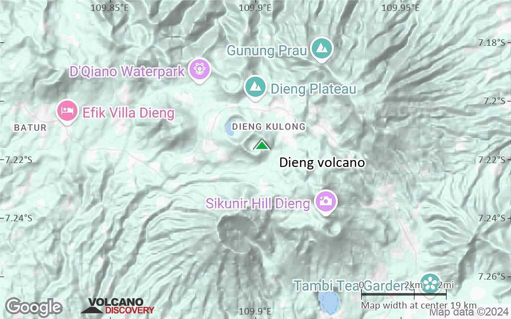 Terrain-type map of Dieng volcano (scale of approx. 10-20 km)