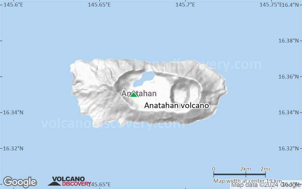 Terrain-type map of Anatahan volcano (scale of approx. 10-20 km)