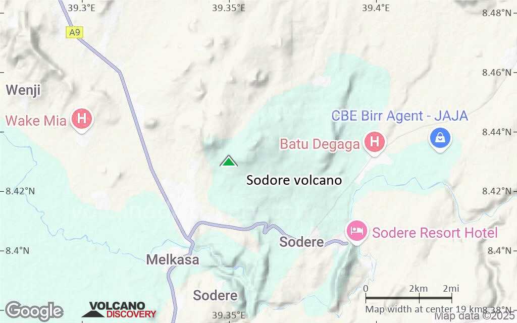 Terrain-type map of Sodore volcano (scale of approx. 10-20 km)