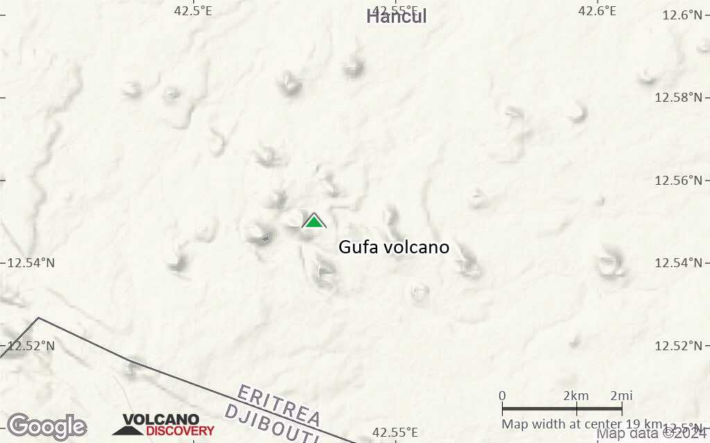 Terrain-type map of Gufa volcano (scale of approx. 10-20 km)