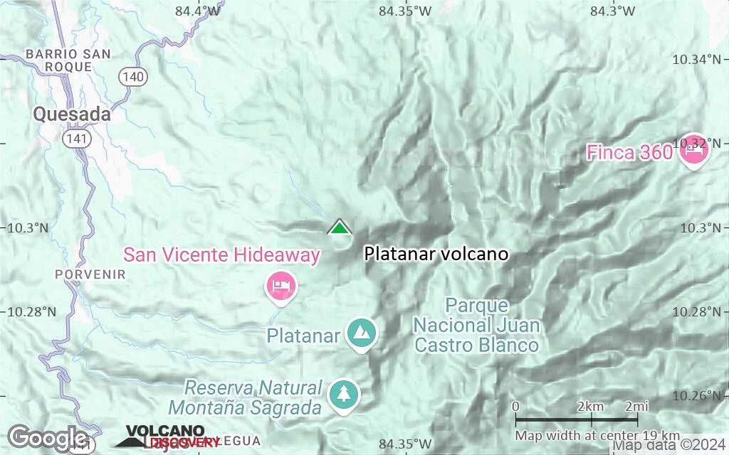 Terrain-type map of Platanar volcano (scale of approx. 10-20 km)