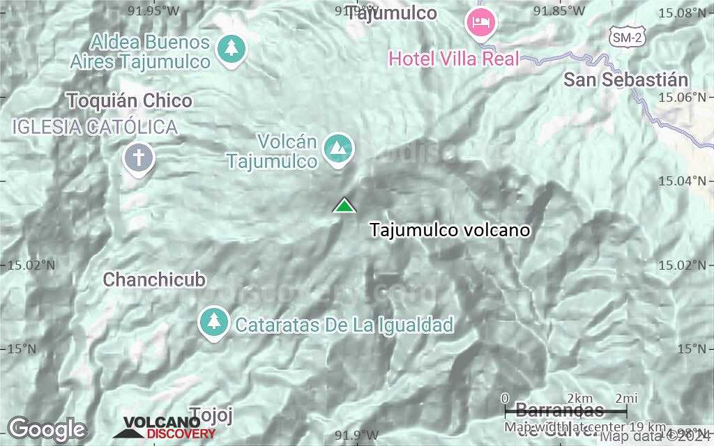 Terrain-type map of Tajumulco volcano (scale of approx. 10-20 km)