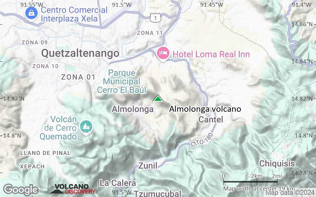 Terrain-type map of Almolonga volcano (scale of approx. 10-20 km)