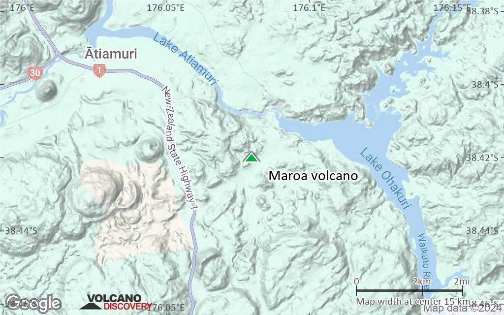 Terrain-type map of Maroa volcano (scale of approx. 10-20 km)