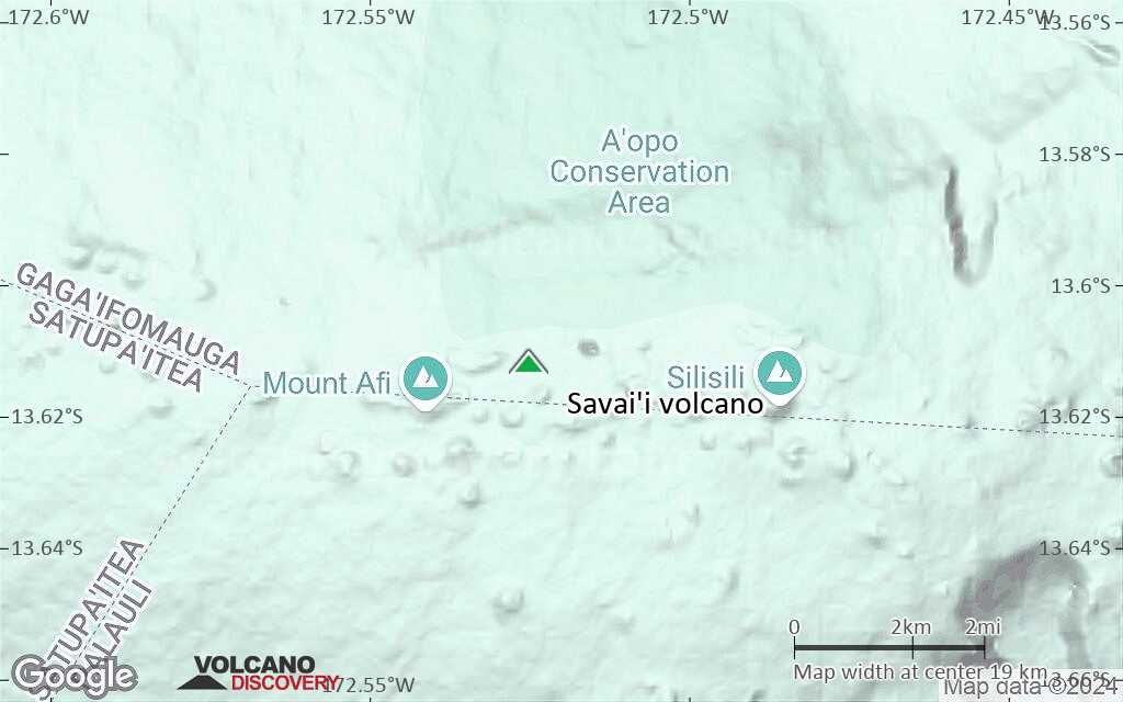 Terrain-type map of Savai'i volcano (scale of approx. 10-20 km)