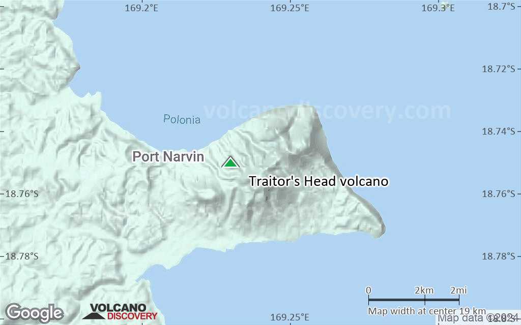 Terrain-type map of Traitor's Head volcano (scale of approx. 10-20 km)