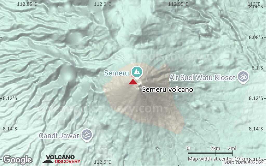 Terrain-type map of Semeru volcano (scale of approx. 10-20 km)