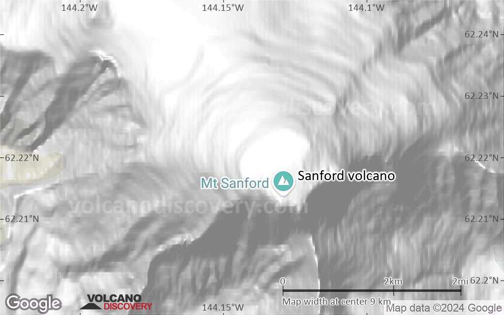 Terrain-type map of Sanford volcano (scale of approx. 10-20 km)