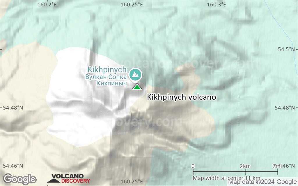 Terrain-type map of Kikhpinych volcano (scale of approx. 10-20 km)