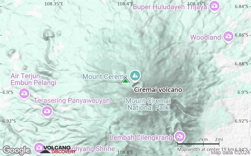 Terrain-type map of Ciremai volcano (scale of approx. 10-20 km)