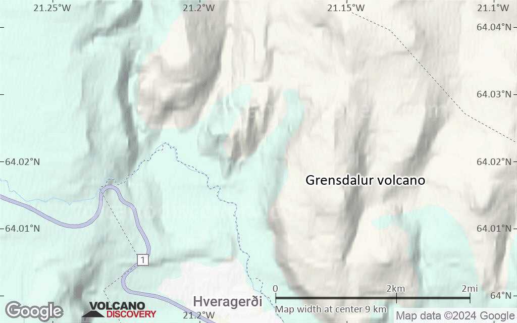 Terrain-type map of Grensdalur volcano (scale of approx. 10-20 km)