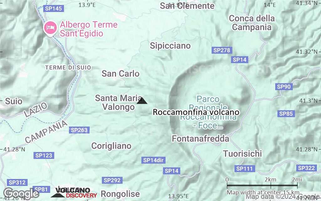 Terrain-type map of Roccamonfina volcano (scale of approx. 10-20 km)