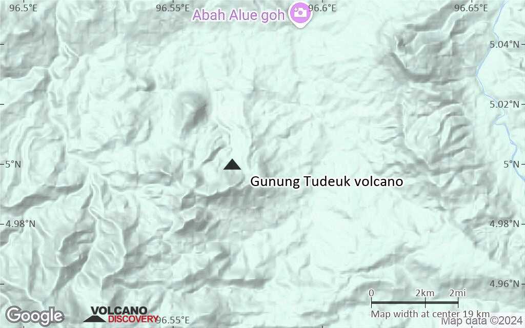 Terrain-type map of Gunung Tudeuk volcano (scale of approx. 10-20 km)