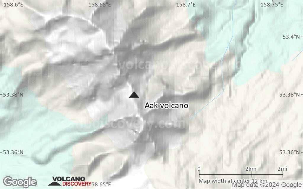 Terrain-type map of Aak volcano (scale of approx. 10-20 km)