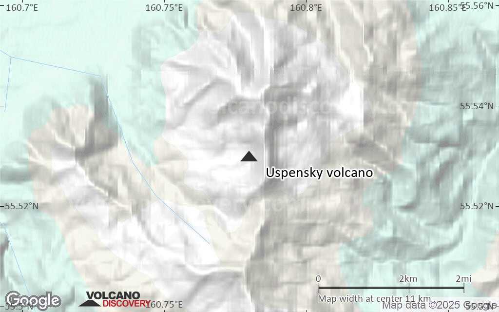 Terrain-type map of Uspensky volcano (scale of approx. 10-20 km)