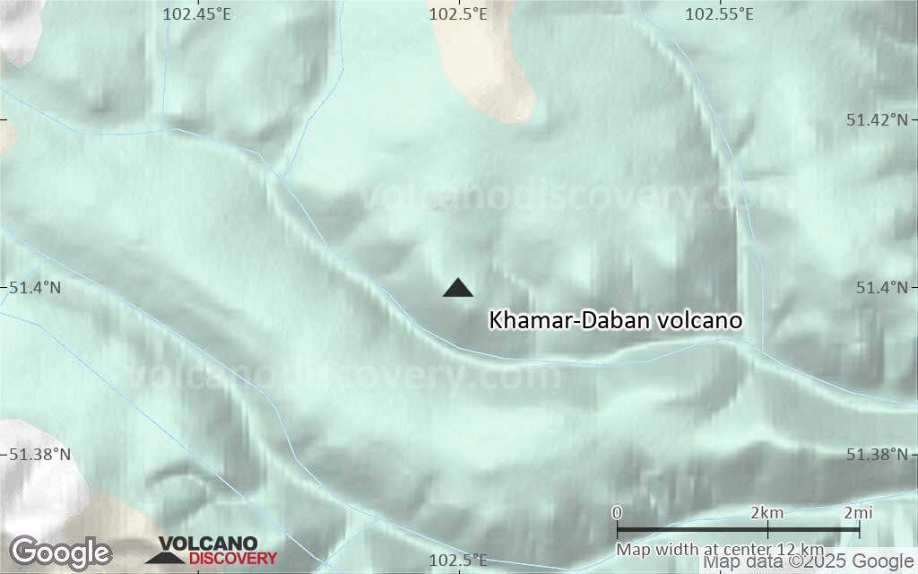 Terrain-type map of Khamar-Daban volcano (scale of approx. 10-20 km)