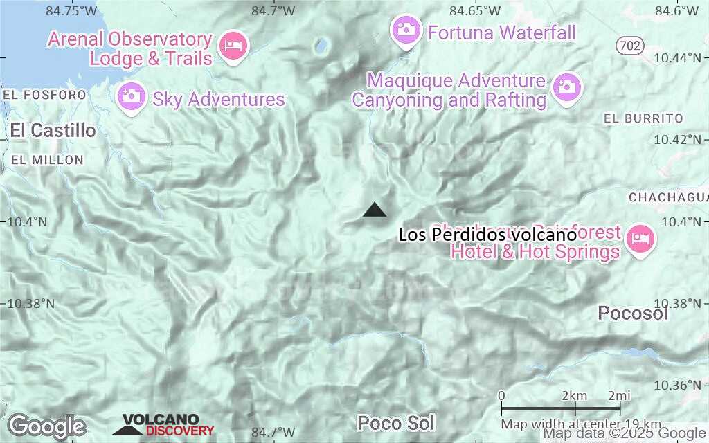 Terrain-type map of Los Perdidos volcano (scale of approx. 10-20 km)