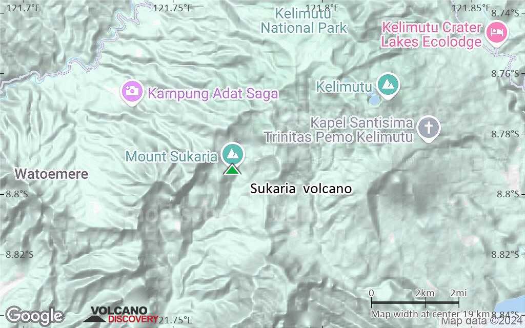 Terrain-type map of Sukaria  volcano (scale of approx. 10-20 km)