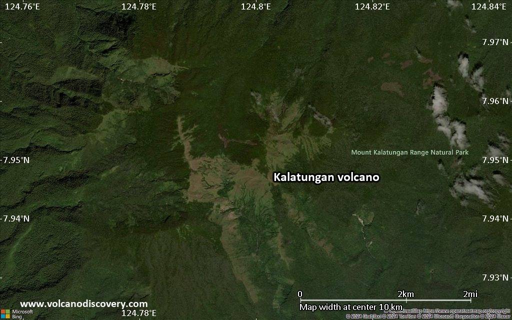 Satellite/aerial-type map of Kalatungan volcano (scale of 5-10 km)