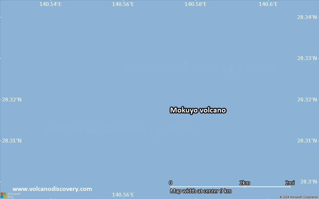 Satellite/aerial-type map of Mokuyo volcano (scale of 5-10 km)