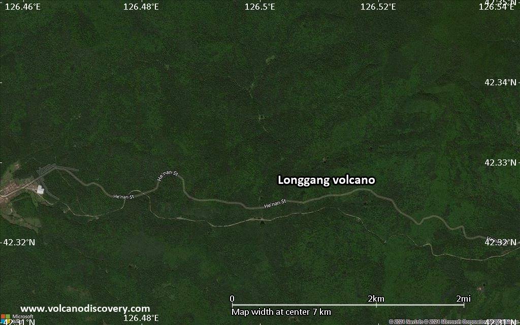 Satellite/aerial-type map of Longgang volcano (scale of 5-10 km)