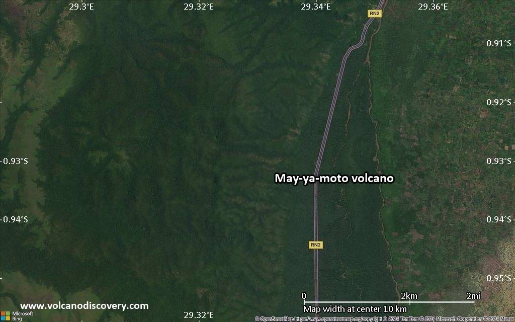 Satellite/aerial-type map of May-ya-moto volcano (scale of 5-10 km)
