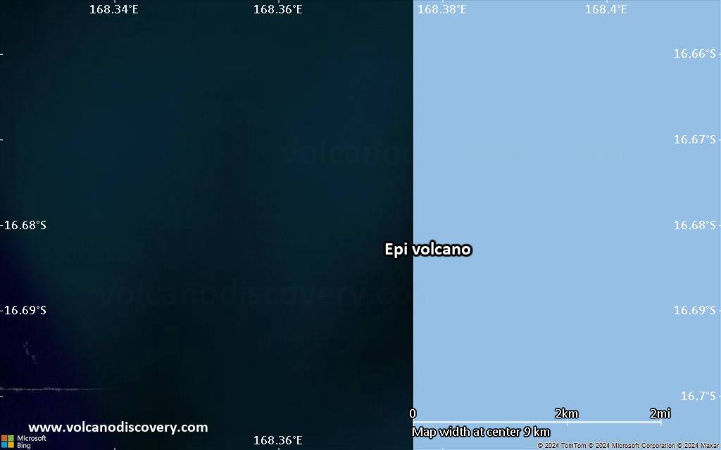 Satellite/aerial-type map of Epi volcano (scale of 5-10 km)