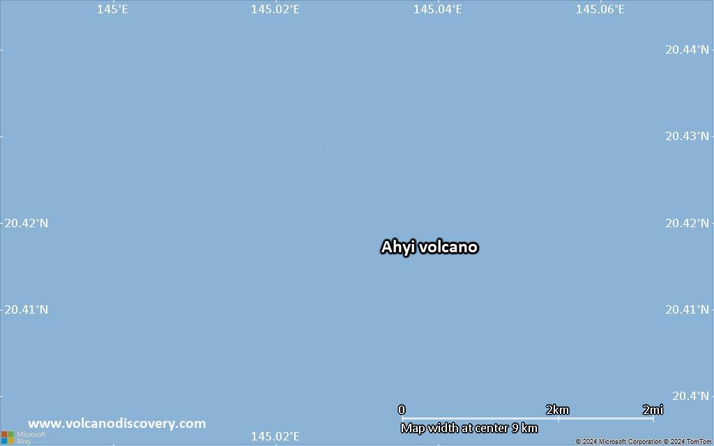 Satellite/aerial-type map of Ahyi volcano (scale of 5-10 km)