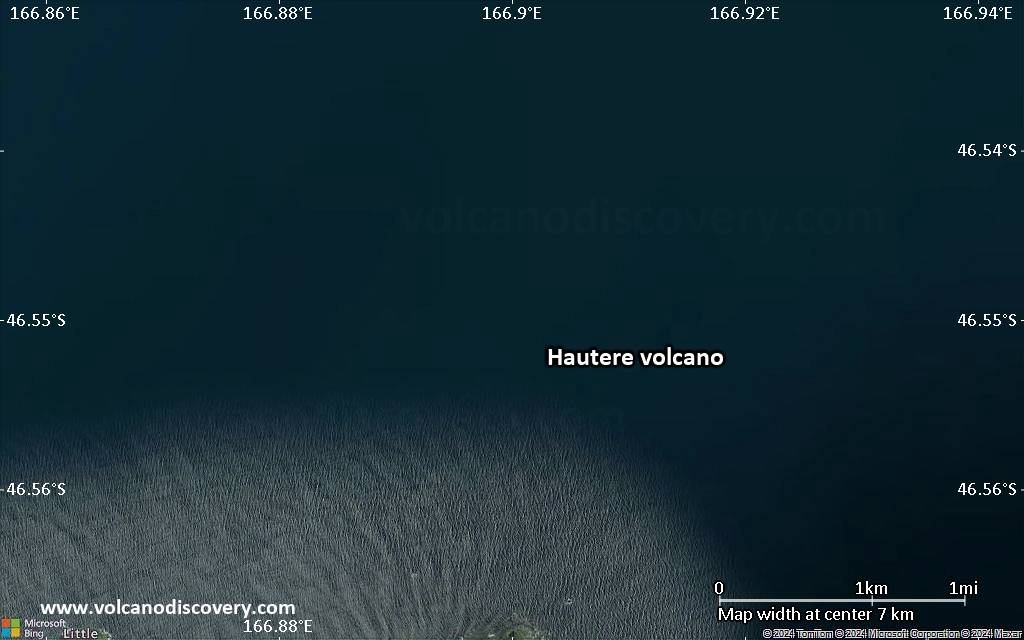 Satellite/aerial-type map of Hautere volcano (scale of 5-10 km)