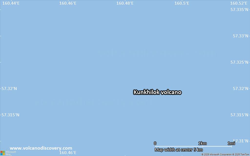 Satellite/aerial-type map of Kunkhilok volcano (scale of 5-10 km)