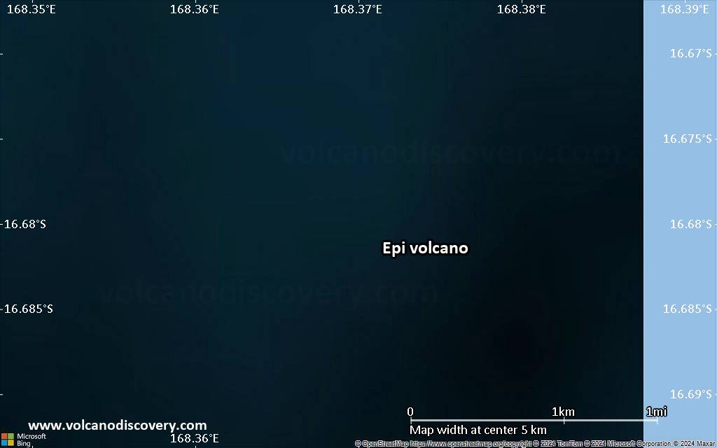 Satellite/aerial-type map of Epi volcano (scale of few kilometers)