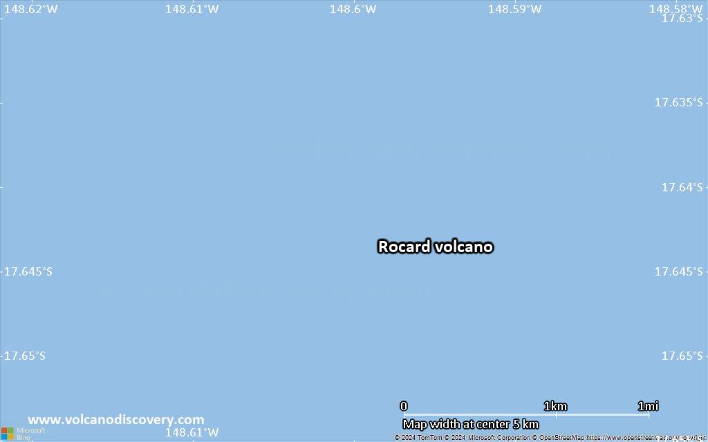 Satellite/aerial-type map of Rocard volcano (scale of few kilometers)