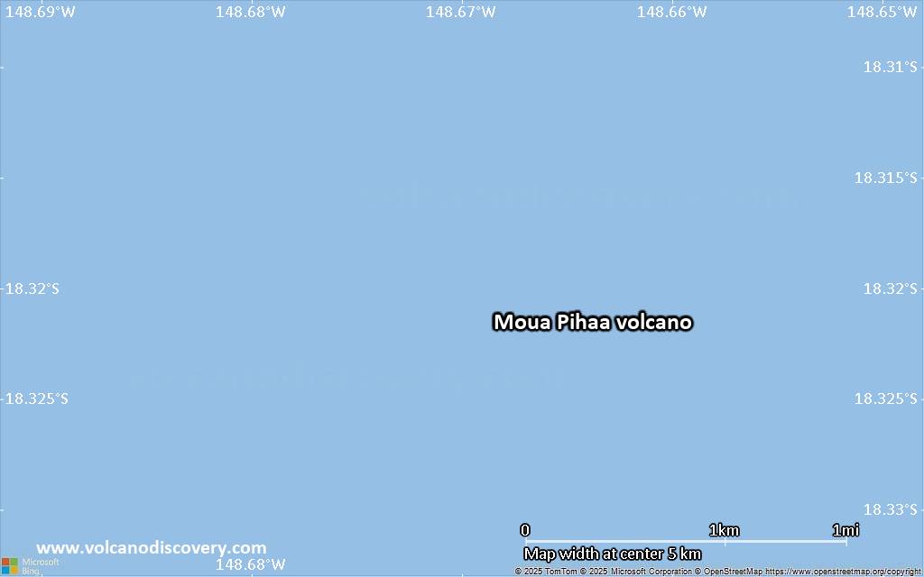 Satellite/aerial-type map of Moua Pihaa volcano (scale of few kilometers)